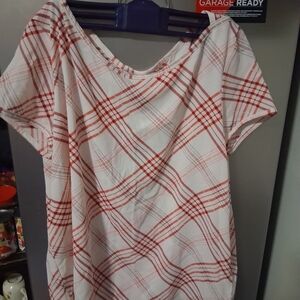 Red Plaid Women's Blouse